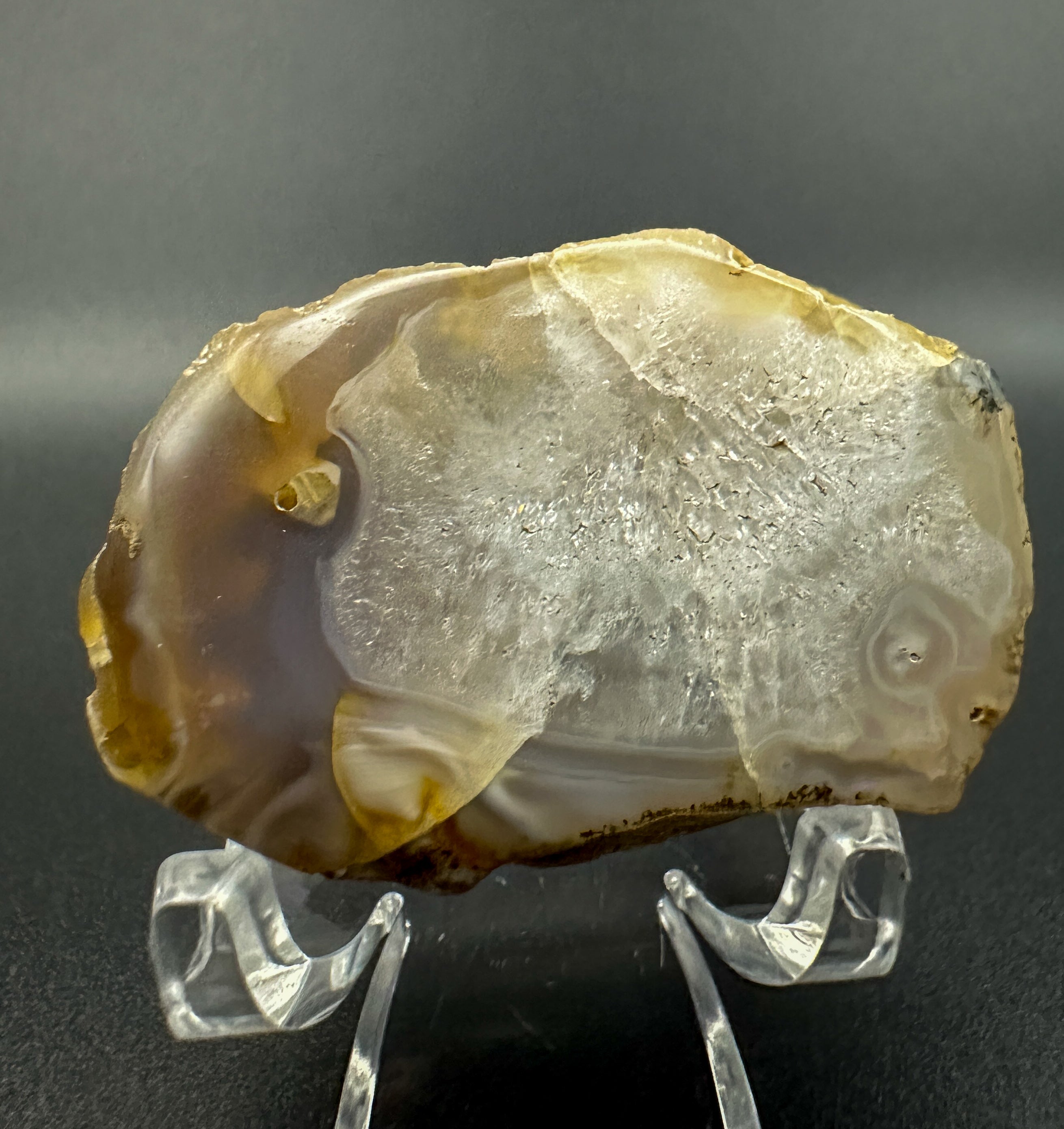 Dark Agate w/Crystal Pocket! (cut/hand polished)